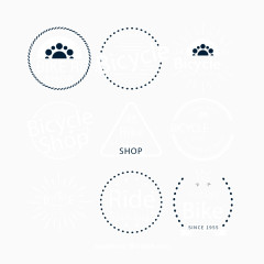 手绘自行车图标矢量图