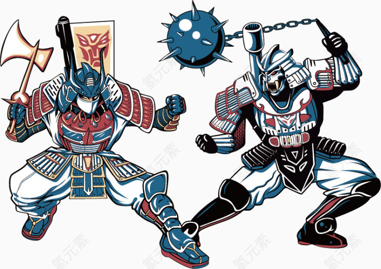 日本武士矢量图