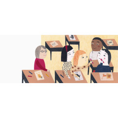 上美术课的小孩子