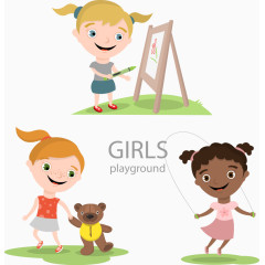 矢量手绘孩子兴趣爱好