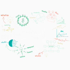 手绘风格商务数据背景