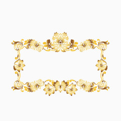 金箔素材花纹边框