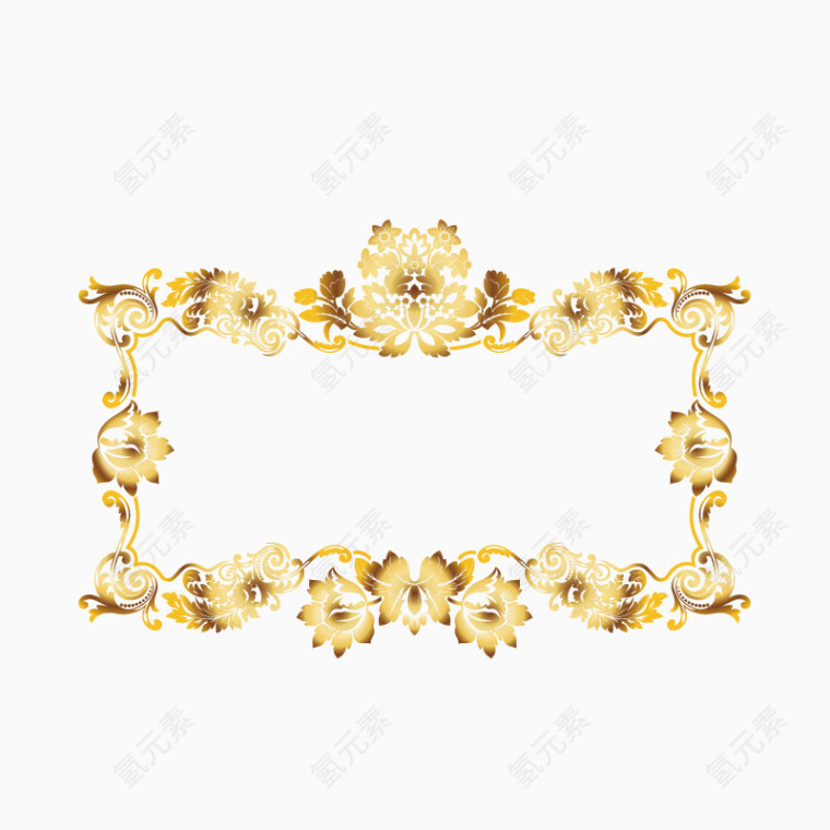 金箔素材花纹边框