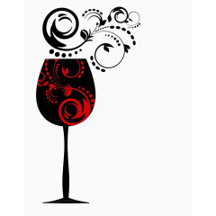 藤蔓植物红酒杯