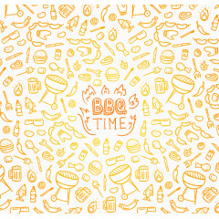 创意烧烤元素无缝背景矢量图