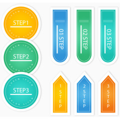 矢量手绘彩色标签