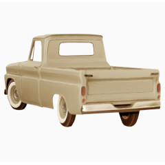 卡通复古怀旧白色货车