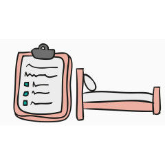 矢量病人记录病床素材