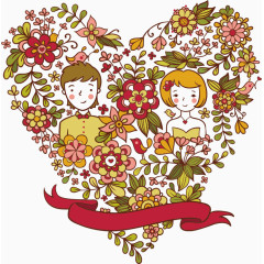 卡通情侣矢量背景