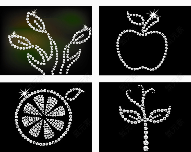 圆圈苹果树叶图案