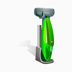 矢量绿色电动剃须刀