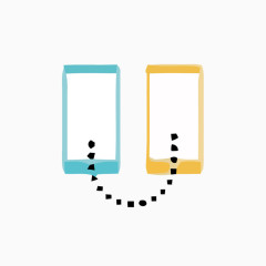 矢量手机传递信息素材