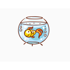 鱼缸中的小金鱼