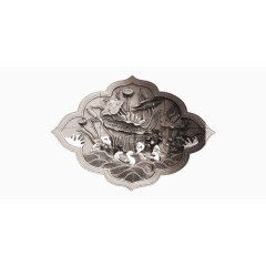 中国风黑白金融矢量图