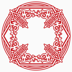 复古古典的红色花纹