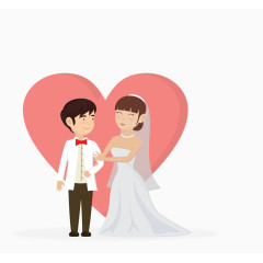 矢量爱心下的恋人