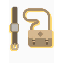 矢量男士卡通斜跨包手表