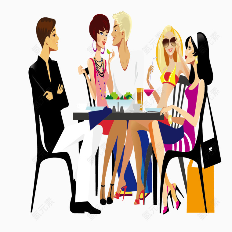 聚会的男女朋友