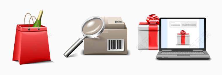 矢量红色手提袋