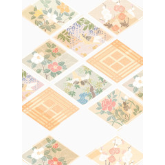 菱形黄色花朵花纹