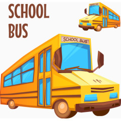 矢量不同方向学校校车