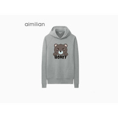 卡通学院风套头带帽卫衣