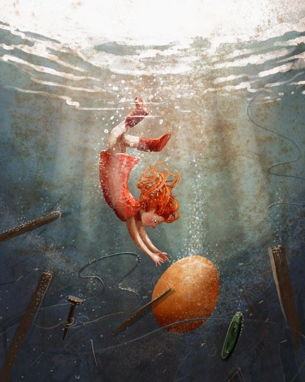 潜水插画