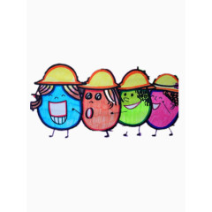 排排站的小黄帽们