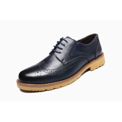 雕花布洛克真皮鞋