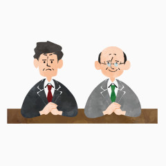 卡通双人面试官