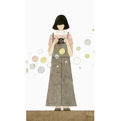 短发摄影女孩