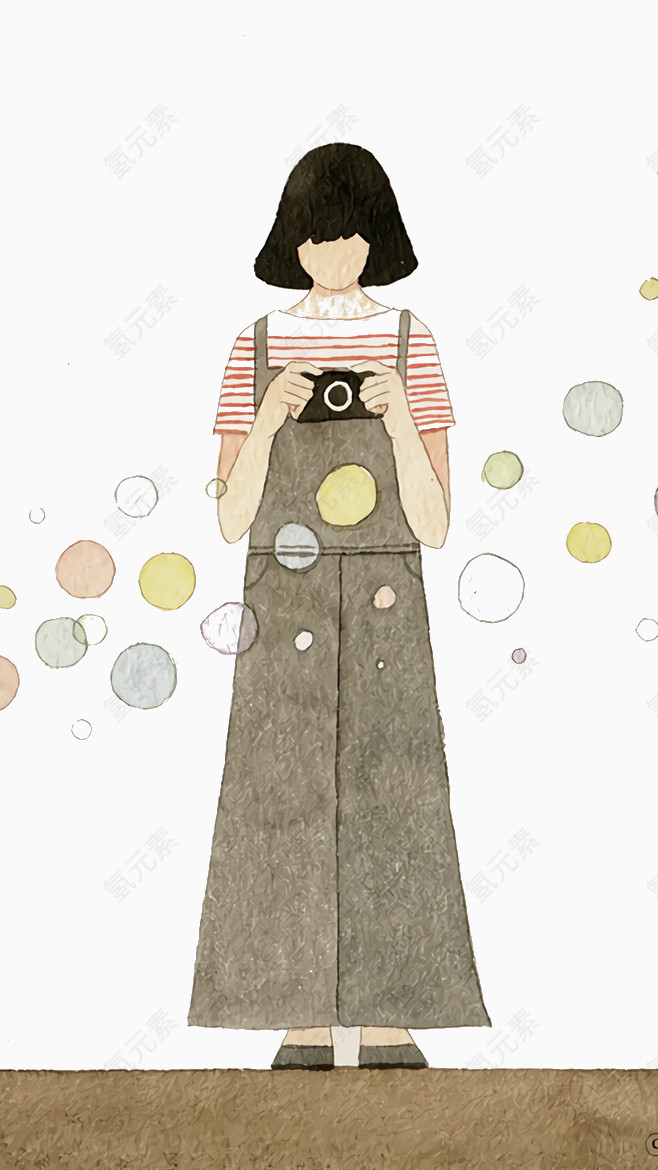 短发摄影女孩