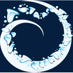 矢量创意设计心形水滴边框图