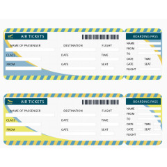 蓝黄色条纹机票