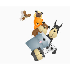 卡通宠物狗矢量素材