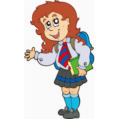 背着书包的小学生矢量素材