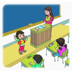 卡通学生上课图片