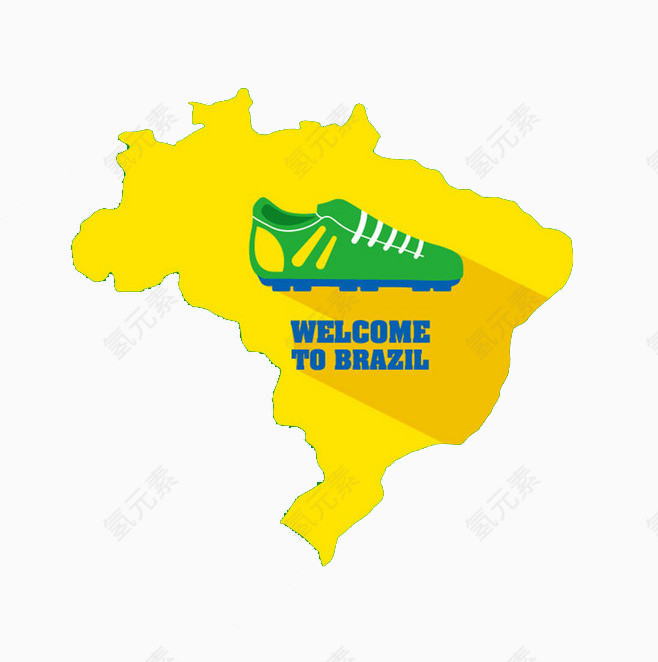 巴西地图旅行元素