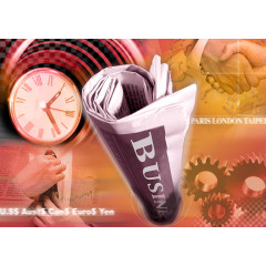 报纸钱币股市商业时间