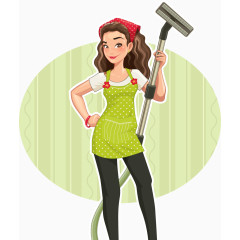 打扫卫生的家庭主妇女性