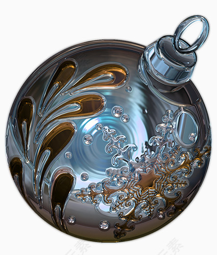 华丽蓝色琉璃装饰球