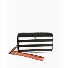 elle黑白横条手拿包