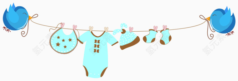 宝宝衣服晾晒矢量