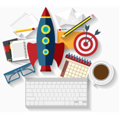 高效商务办公插画矢量素材