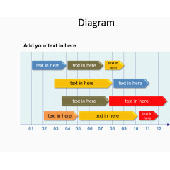 彩色三角箭头工作进度图