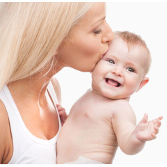 可爱宝宝妈妈亲宝宝