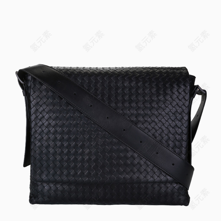 葆蝶家男士黑色斜跨单肩包