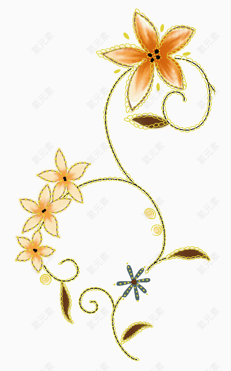 淡雅的花形素材