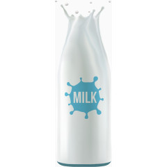 矢量瓶装喷溅牛奶