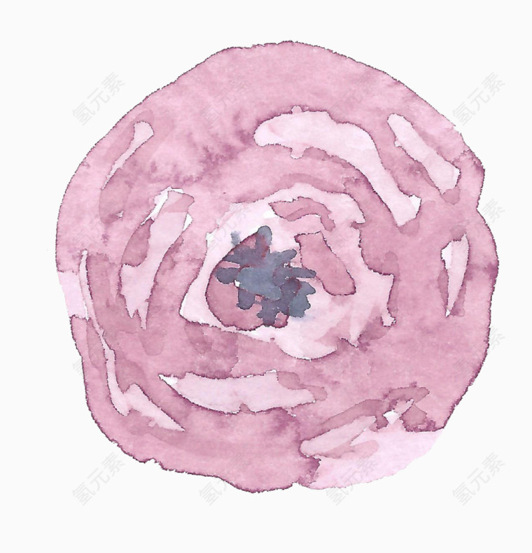 手绘水彩淡雅粉色花朵